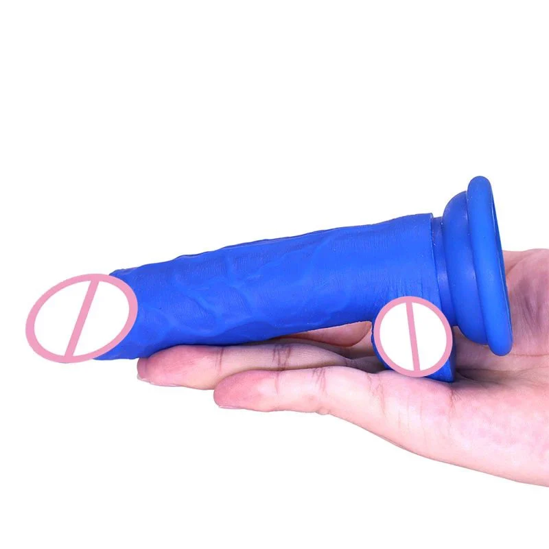 Multiple Colors Blue Realistic Big Dildo Penis Simulation Liquid Silicone Dildo for Women Masturbation Female Adults Sex Toys