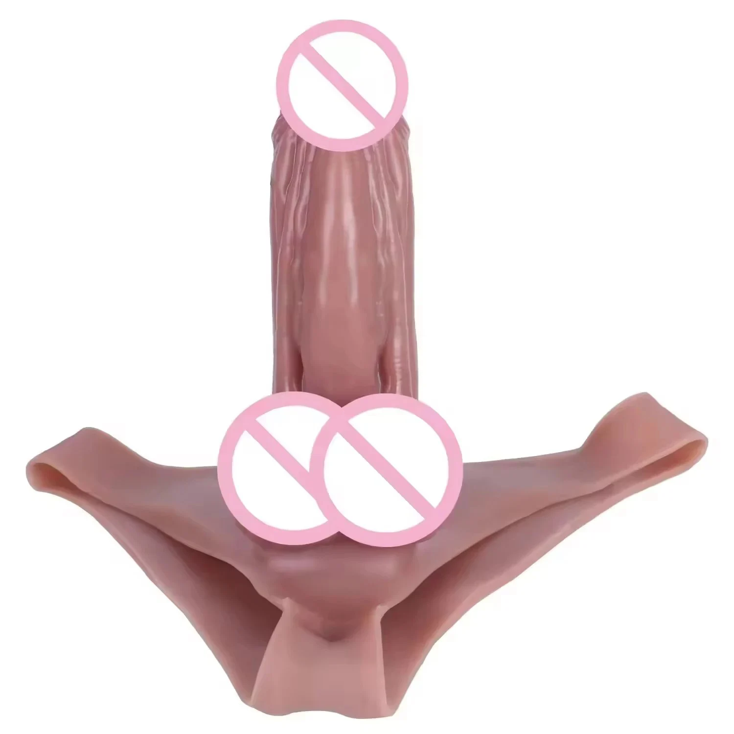 Bold Hollow Dirty Leather Pants with Soft Features AV Fake Yin Pants Men's Wearable Sex Toys and Tools Dildo Vibrator Dildos