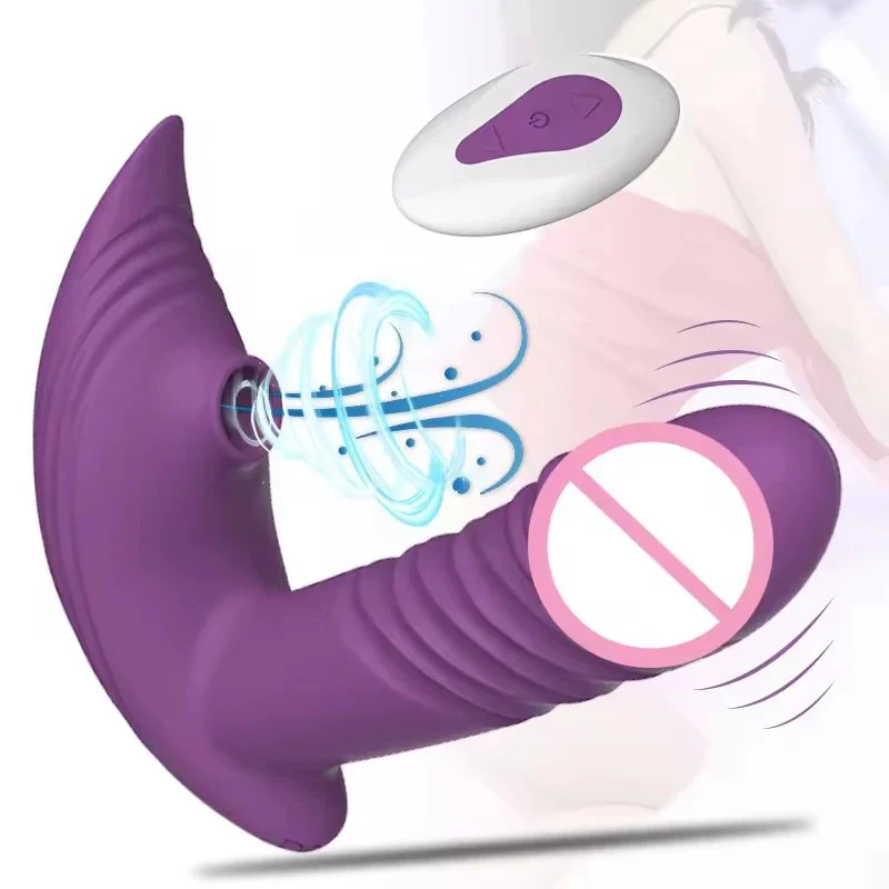 10 Frequency Lifelike Sucking 3 Frequency Thrusting Wearable Dildo Panty Vibrator Remote Control Vibrator