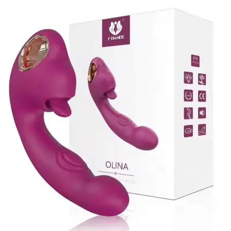 Handheld Female Masturbator Bass Quiet Tongue Licking Vibrator