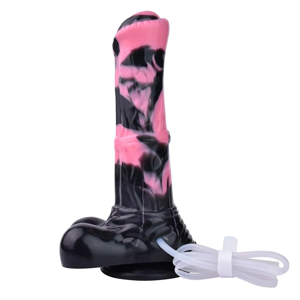Liquid Silicone Squirting Cock Strong Suction Anal Sex Toys Animal Horse Dildo