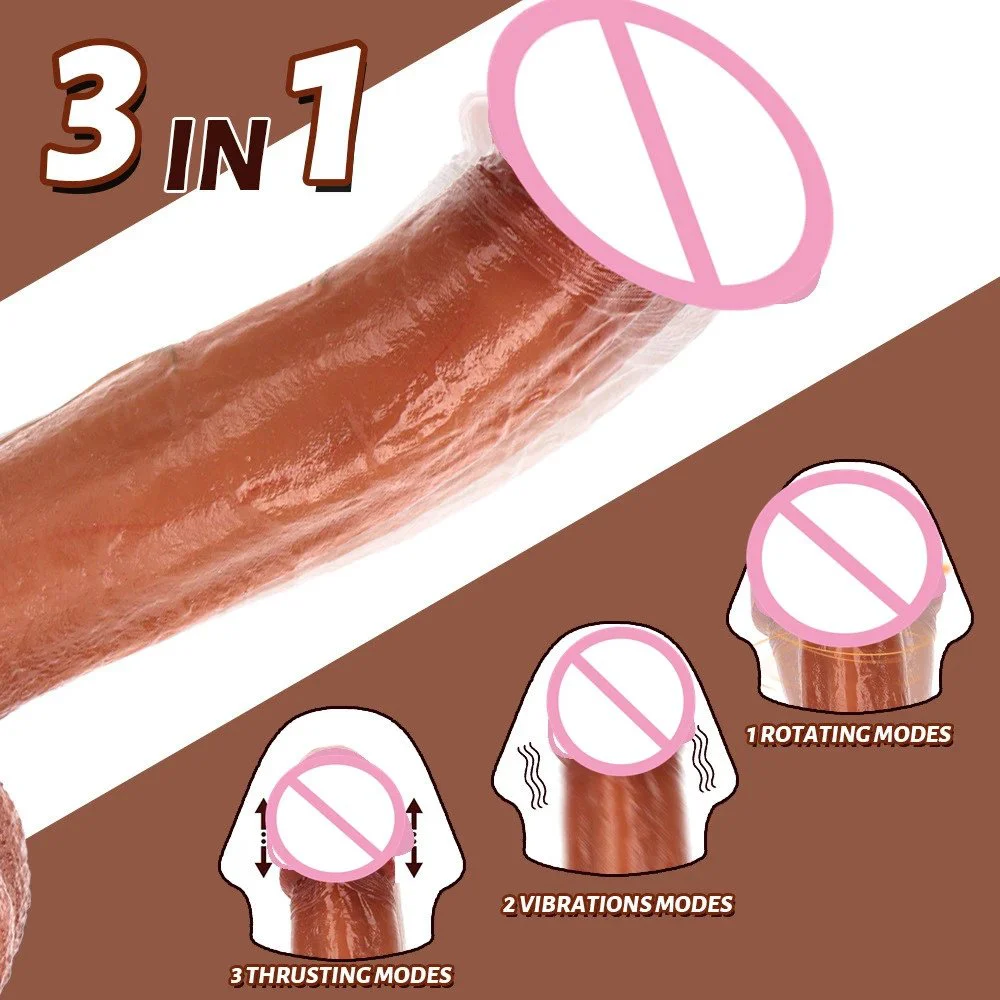 Rechargeable Realistic Thrusting Dildo Vibrator Adult Sex Toy Women Heating Telescopic Dildo Vibrators