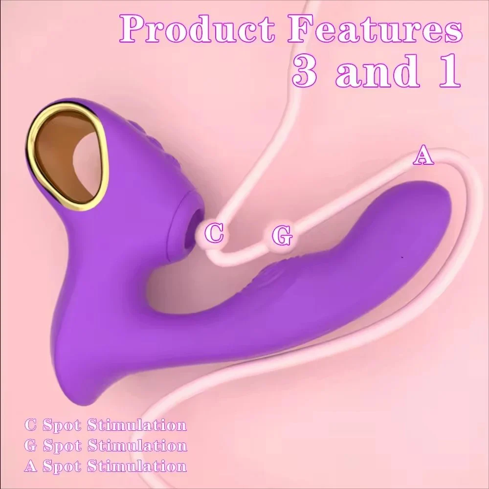 3 in 1 Clitoral Sucker Vibrator G-Spot Clitoral Stimulation Adult Sex Toys