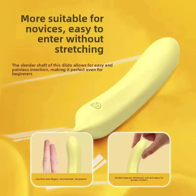 All-inclusive rubber banana vibrator liquid silicone massager G-spot stimulation massage masturbation device couple fun