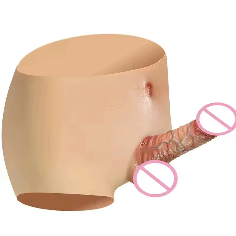 Lesbian Gay Eco-Friendly IPX6 Waterproof Silicone Wearable Panty with Penis Strap-On Dildo for Men Women
