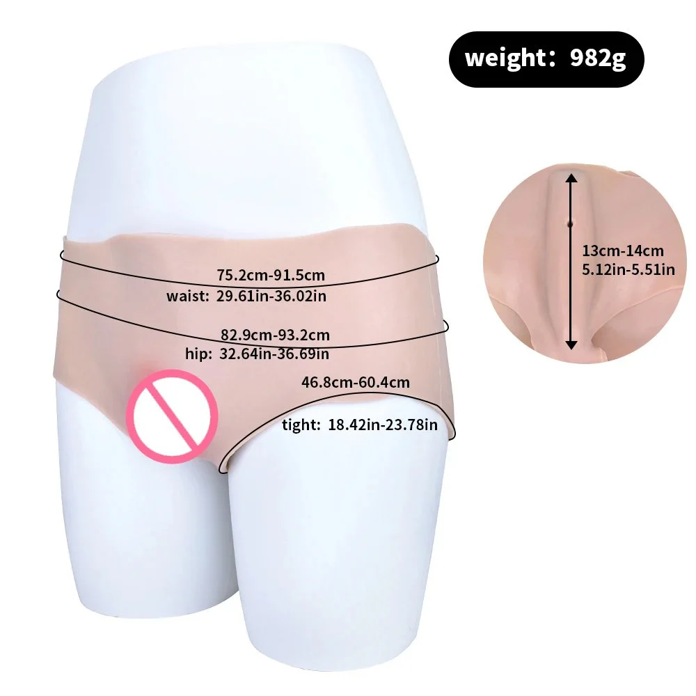 Underwear Gaff Briefs Vagina Silicone Pants Crossdresser Suit Transgender Sissy Panties