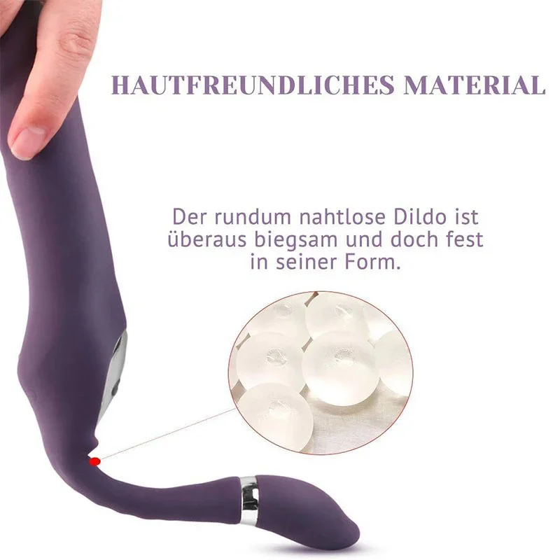 Dual Motors G Spot and Clit Stimulation Double Ended Head Strapless Strap on Dildo Vibrator Women Adult Sex Toy for Women Female