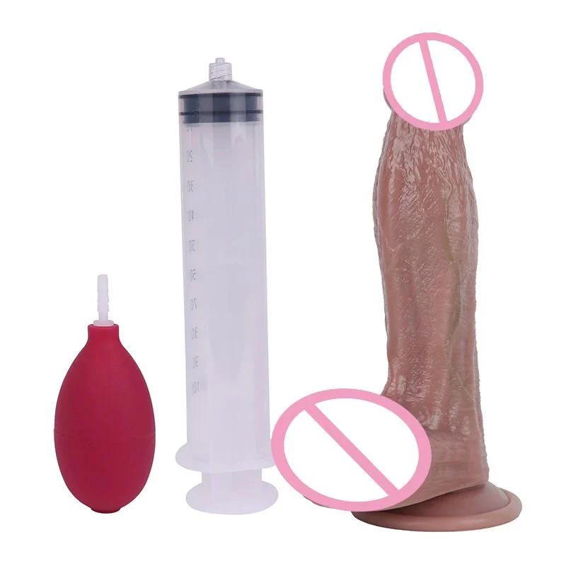 Dual-Layer Realistic Touch Water Spray Simulation Strap-On Wearable Suction Cup Female Pleasure Device for Adults