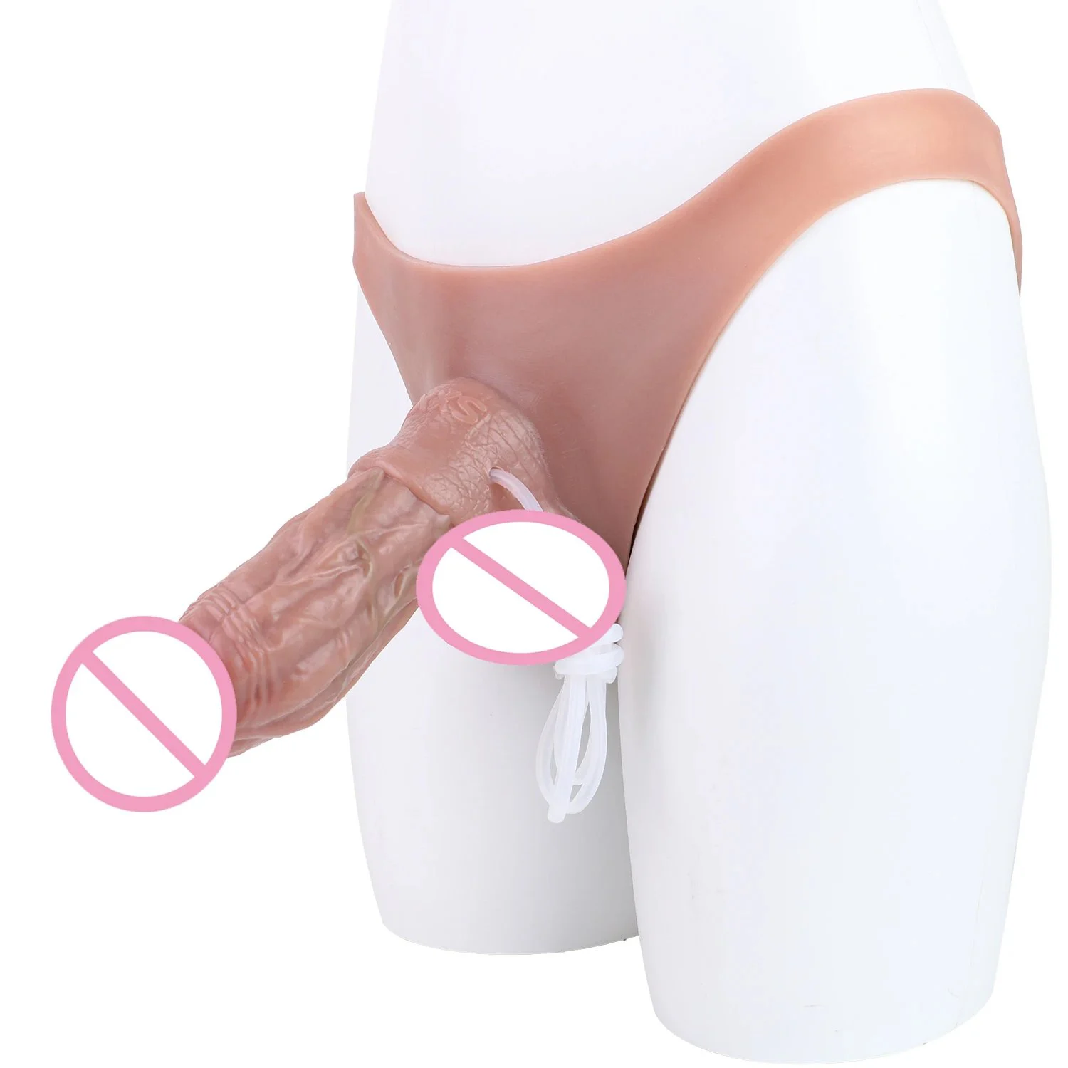 Realistic Wearable Squirting Dildo Pants Stimulator Lifelike One-Piece Penis Silicone Pants Vagina Massager Sex Toy for Lesbian