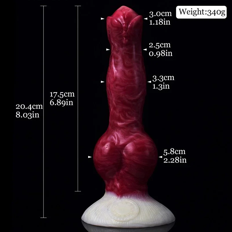 Red Color Animal Dog Knot Dildo Vagina Anal Sex Toys Silicone Artificial Penis for Beginners