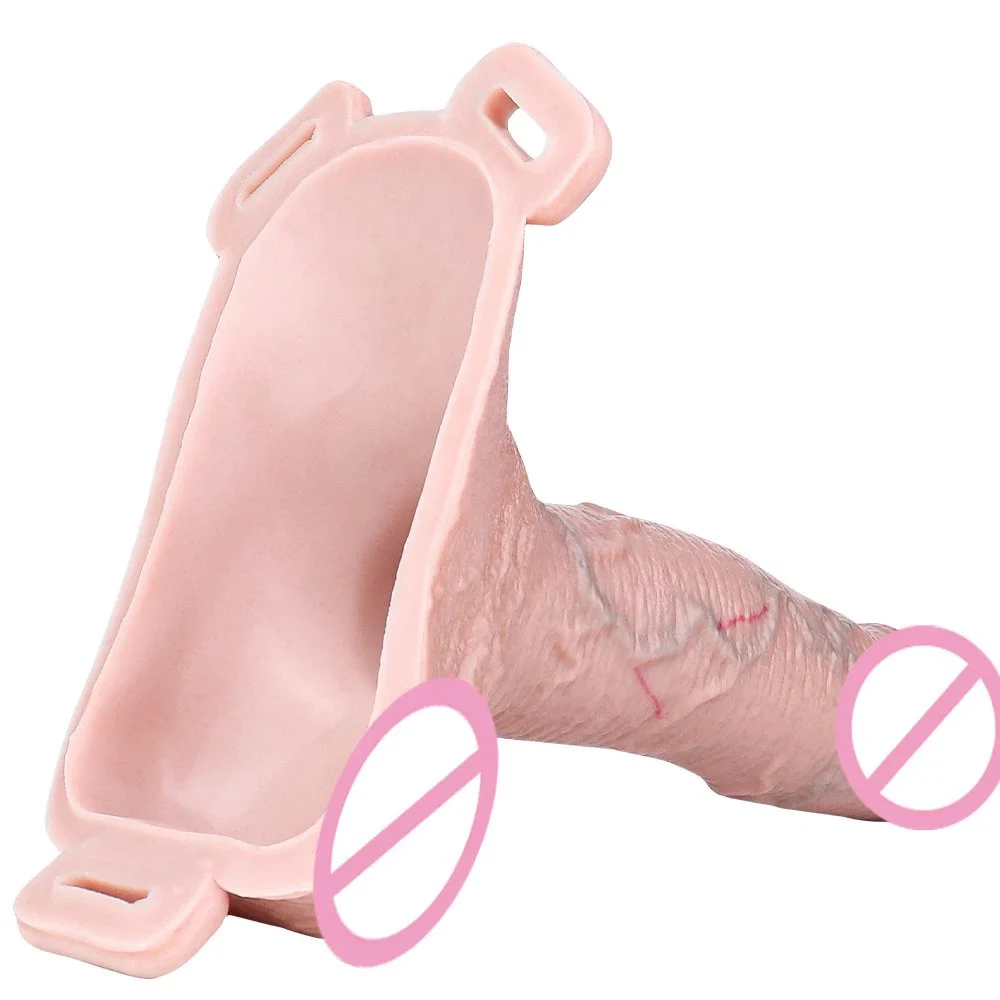 Soft Penis Enlargement Cock Sleeve Extender Thicker Dick Cover with Weave Belt &keel Adult Sex Toys Goods for Men&lesbian