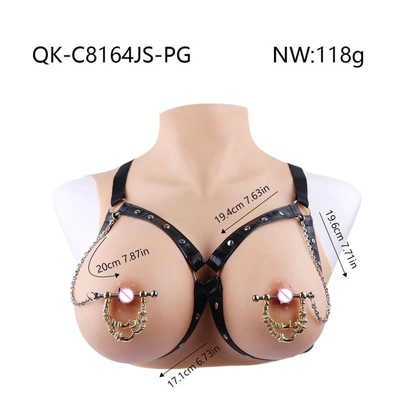 Leather Nipple Clamps Premium Matching Body Fetish Bringing Painful Nipple Binding Fixture for Women Erotic Toys