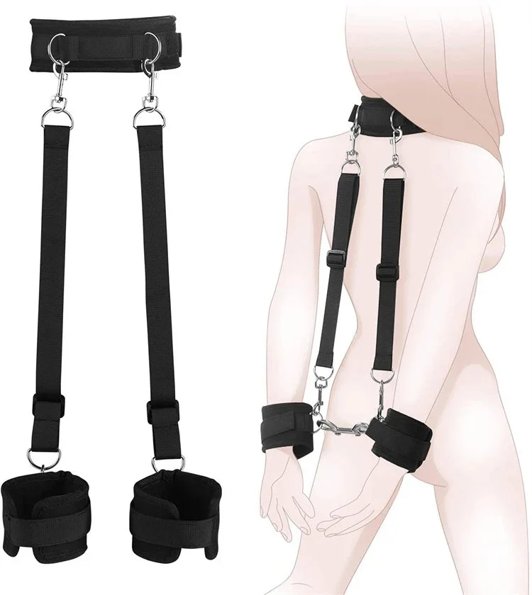 Adult Games Fetish Slave Sex Toys Bondage Fluffy Neck Collar Handcuff