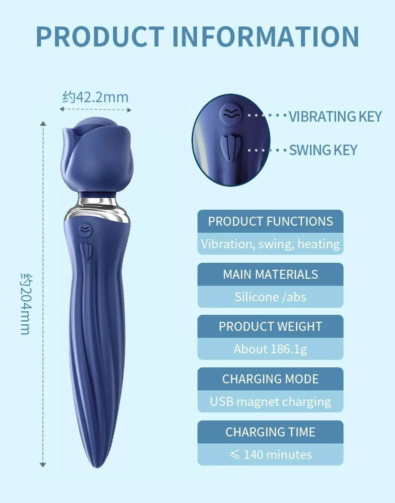 Vibrator Rose Shaped With Two Modes Vibration and Rotation Sexy Toys for Women