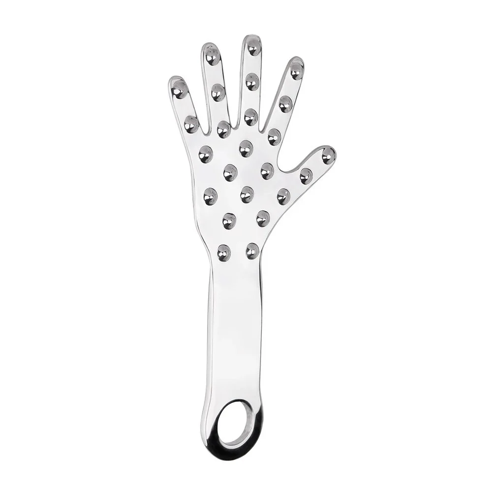 Metal Play Paddle with Raised Nubs on the Reverse Side for Varied Tactile Sensations. Suitable for Adult Use