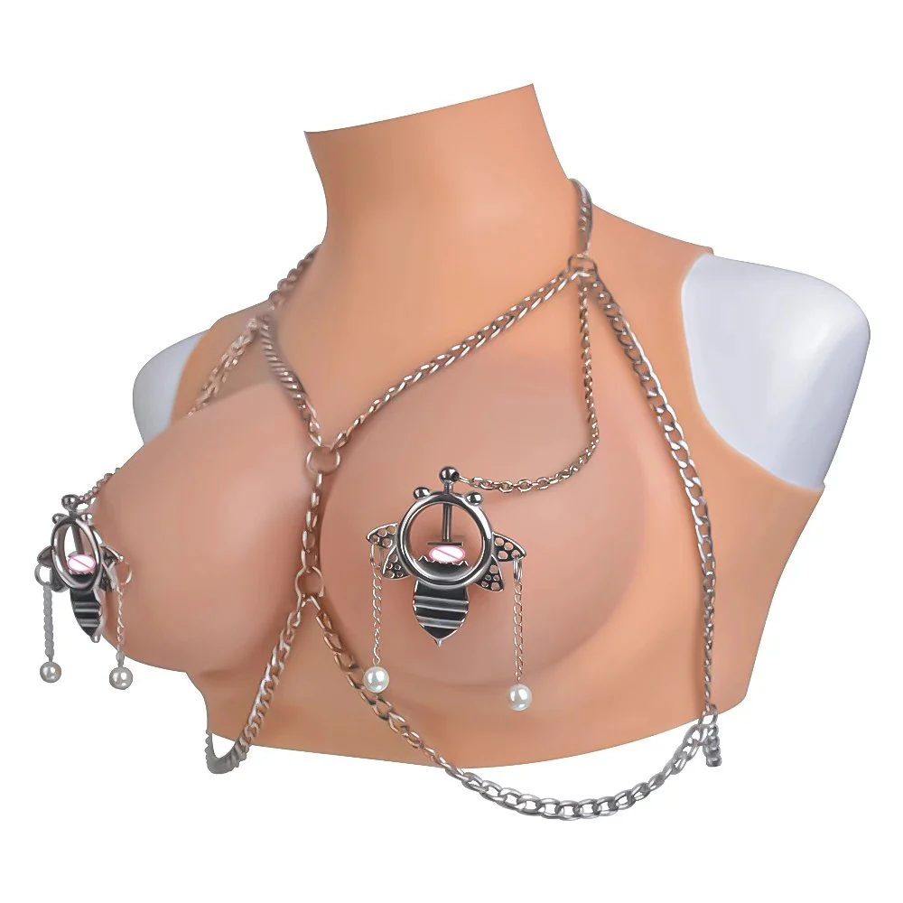 Metal Nipple Clamp Wearable Chain Leather Nipple Clamp Bondage Sexy Underwear Painful Game Adult Flirting Sex Toy