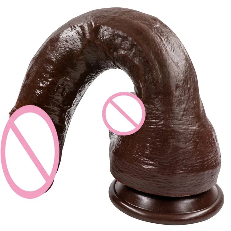 Realistic Touch Silicone Black Dildo with Powerful Suction Cup Big Large Thicker Penis Women Masturbation