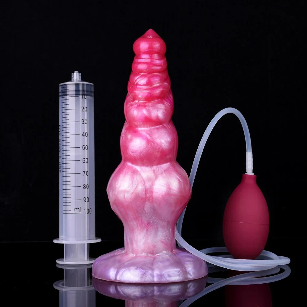Big Size alien Cock Liquid Silicone Dildo Knot Ejaculation Dildo Suction Cup Spray Squirting Dildo for Women or Gay