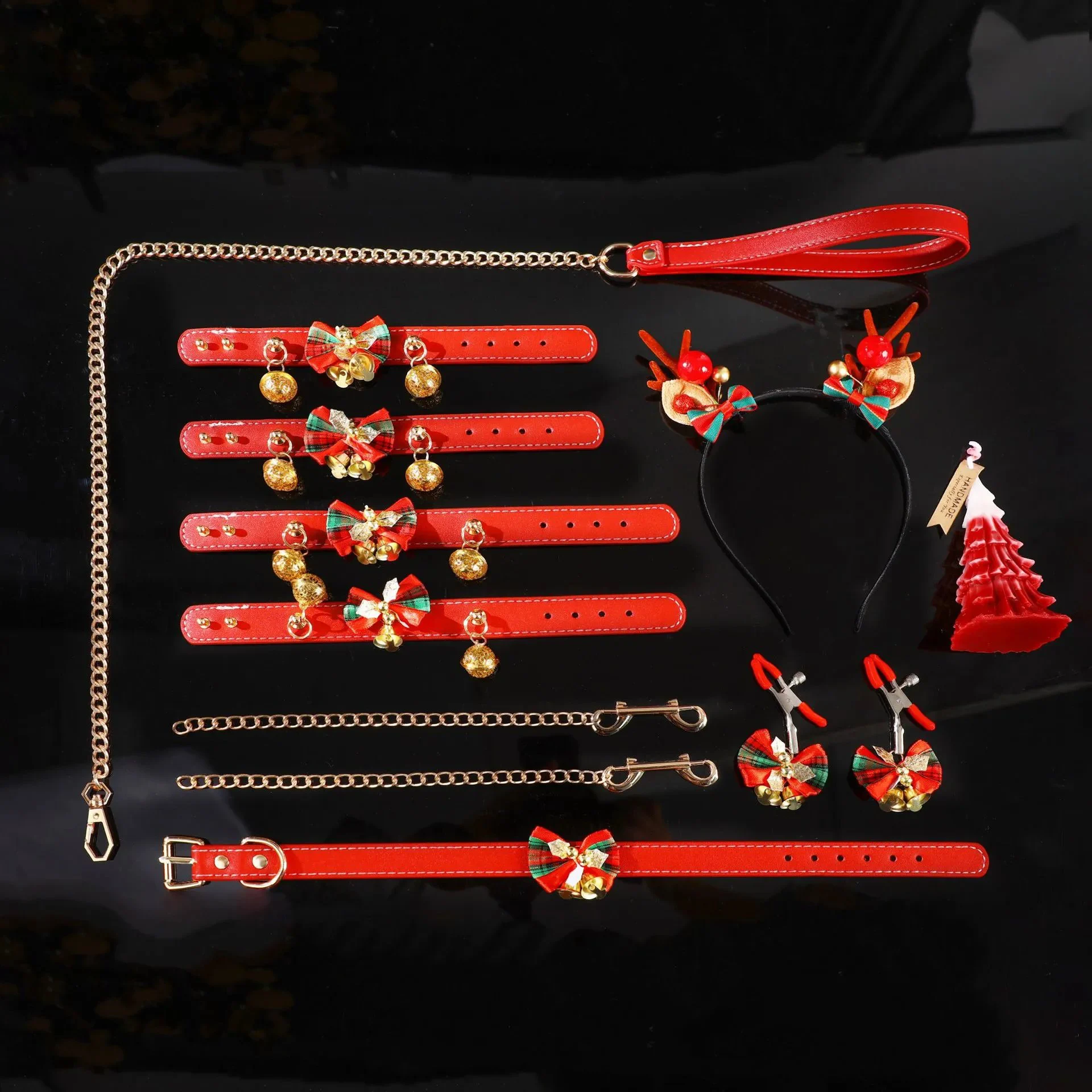 Christmas Gift Set Handcuffs Ankle Cuffs Bondage Kit Romantic Couple Flirting Toys Festive Holiday Adult Game Toys for Women