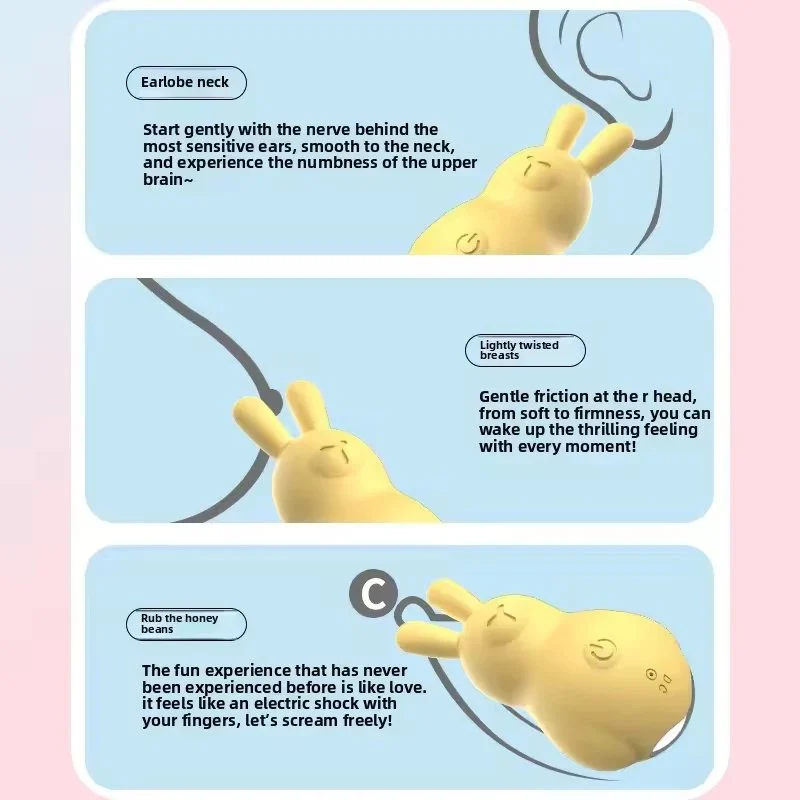 Cute Rabbit Women Mini Pin Charging Vibrator 12 Frequencies Strong Vibrating Modes G-Spot Sex Toys for Woman Massagers