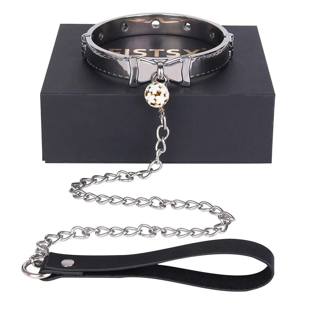 Master and Submissive Game Collar Genuine Leather Game Prop Suitable for Male and Female Sex Toys
