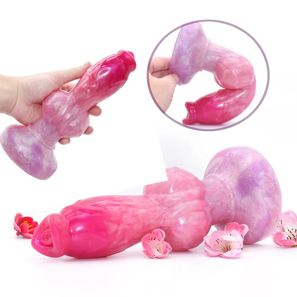 Big Dog Knot Pink Color Anal Plug with Suction Cup Men Women Animal Fantasy Dildo Push Prostate Sexy Adult for Women Men