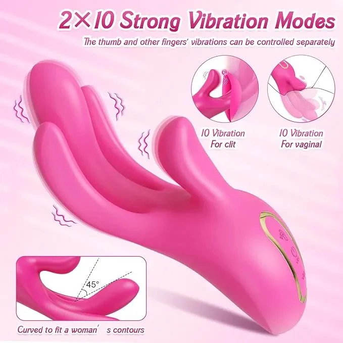 Vibrators Adult Sex Toys for Women - Finger Vibrator with 10 Flapping Patterns & 10 Vibration Modes