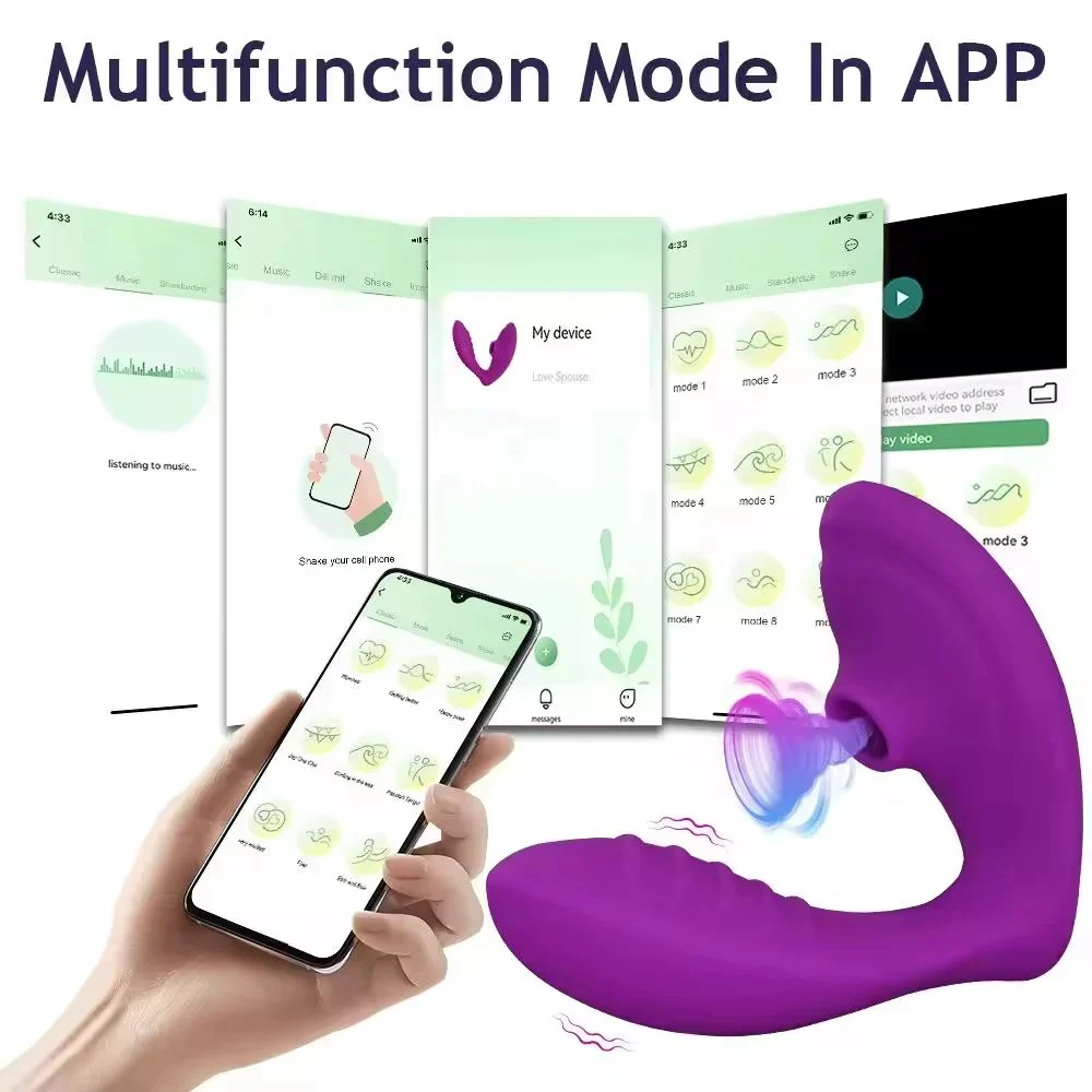 App Controlled Wearable Vibrator Panty Clitoral Sucking G Spot Stimulator Remote Control IPX7 Waterproof USB 10 Frequencies