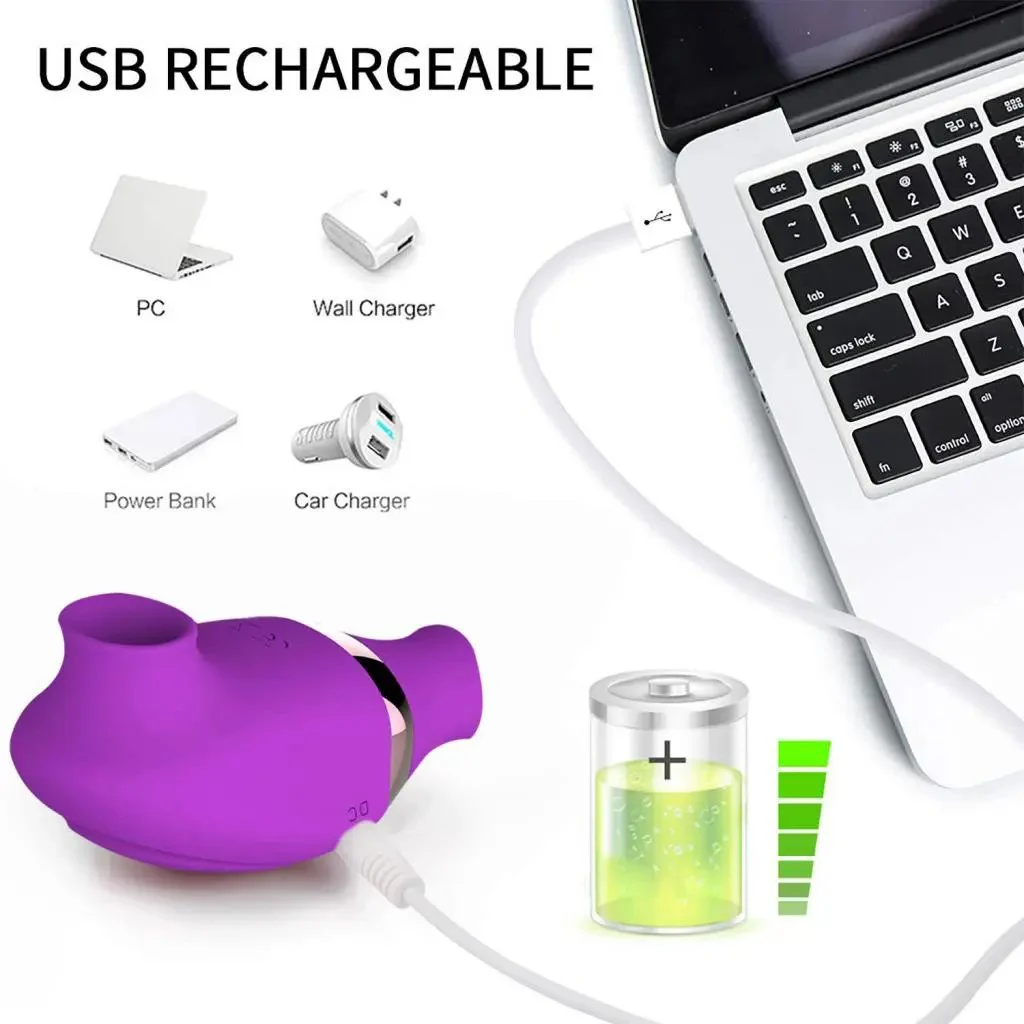 USB Magnetic Rechargeable Waterproof Silicone Clitoral Suck Vibrator Mini Sex Toy for Women