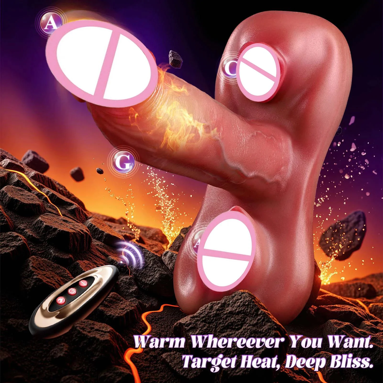 APP Control Thrusting Vibrator for Women 7 Vibration Modes G-Spot Focus Adjustable Strap 100% Waterproof Portable Adult Toy for