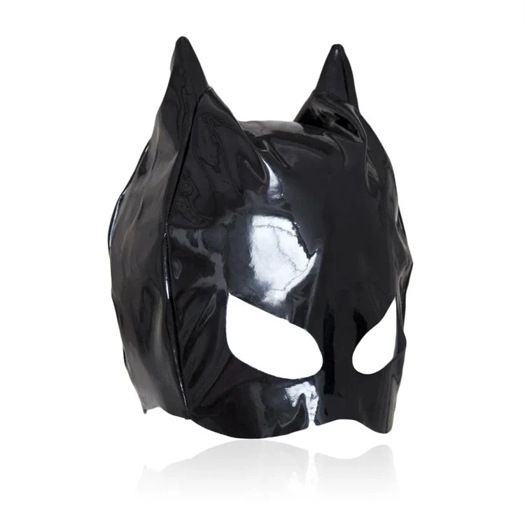 Erotic Sex Toys Bondage Restraint Slave Face Mask Cosplay Patent Leather Cute Sexy Cat Mask
