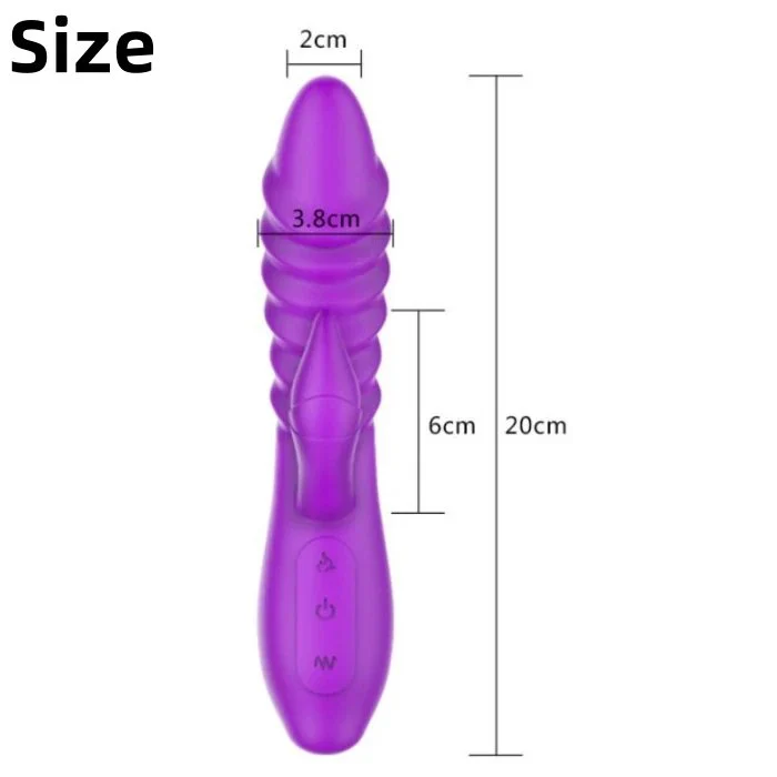 USB-Powered Women's G-Spot Dildo with Rabbit Vibrators Sex Toys for Female Clit Stimulation