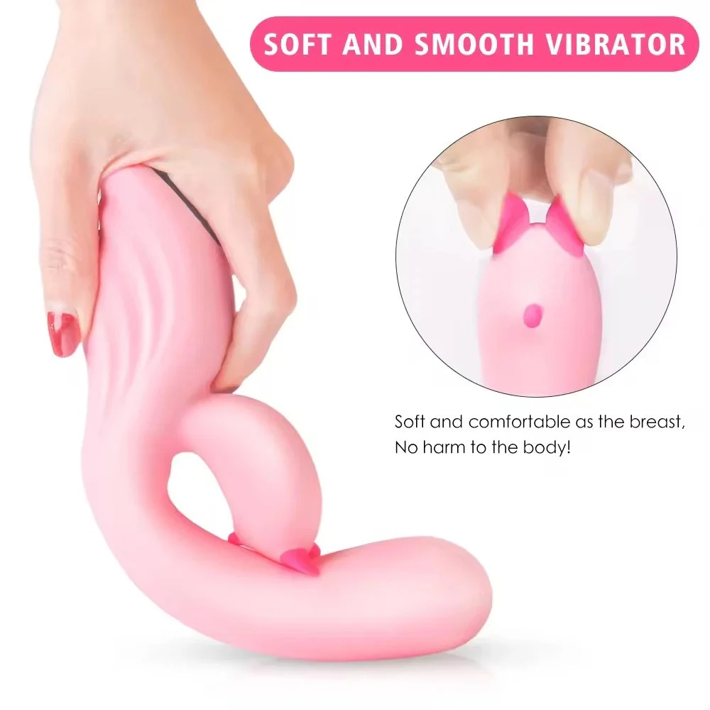 Newest Design Pink Silicone Dual Motor g Spot Vibrator Rabbit Vibrator Sex Toy Vibrator for Women
