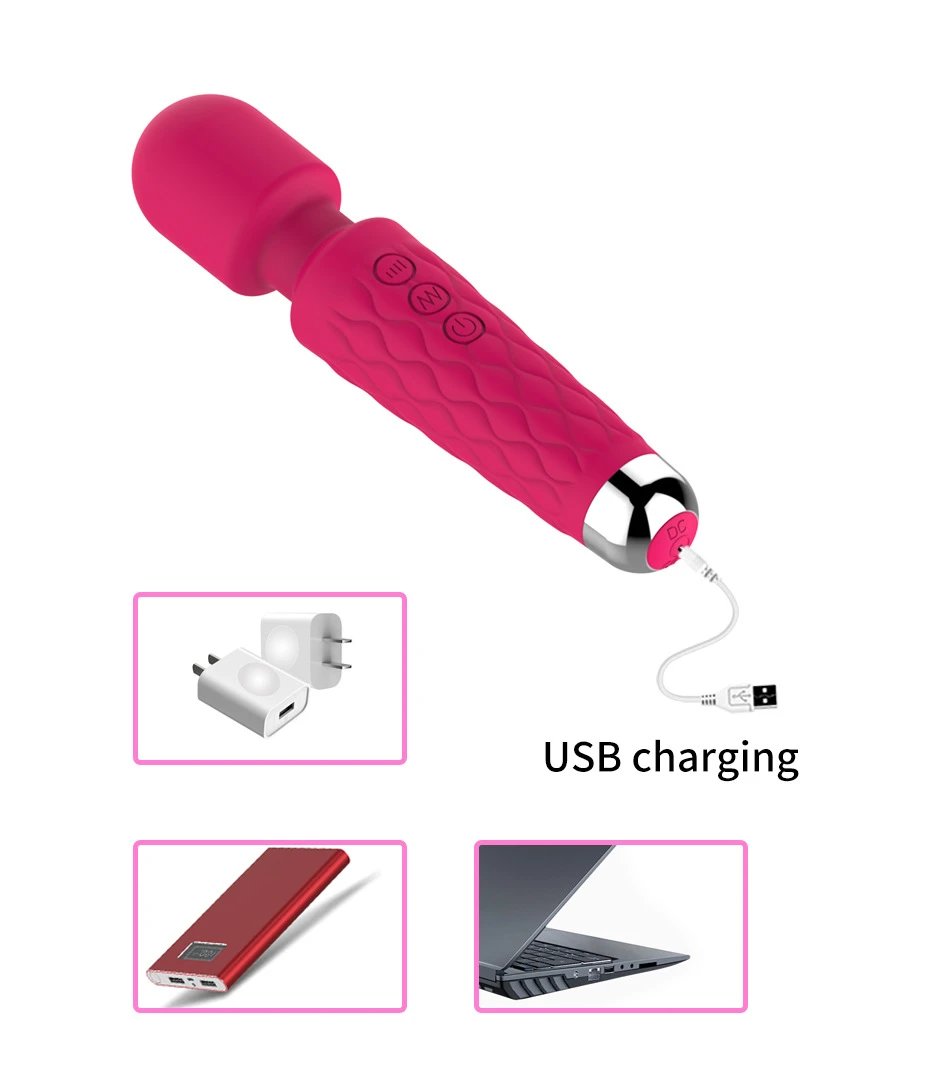 Waterproof USB Rechargeable 20 Vibration Clitoral Stimulator AV Wand Massage Vibrator Sex Toys for Women