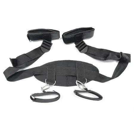 Fetish Flirting Erotic Positioning Bandage Easy Open Leg with Handcuff Anklecuff for Slave Game