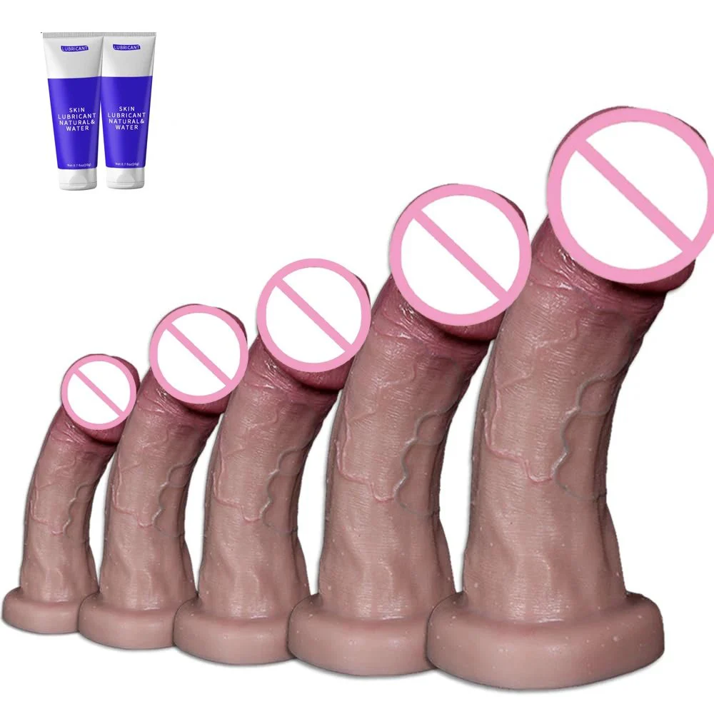 Realistic Silicone Thick Glans Dildo Suction Cup 3 Sizes Soft Eco-Friendly for Anal G-Spot Stimulate Butt Plug-Unisex