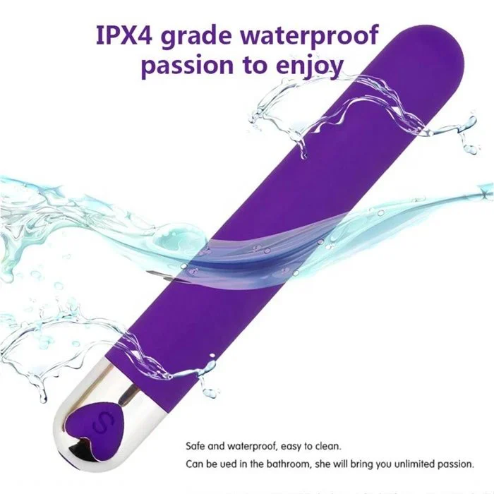 USB Rechargeable Waterproof Mini Adult Women's Long Bullet Vibrator with 10-Speed Clitoral G-Spot Vaginal Stimulation Non-Latex