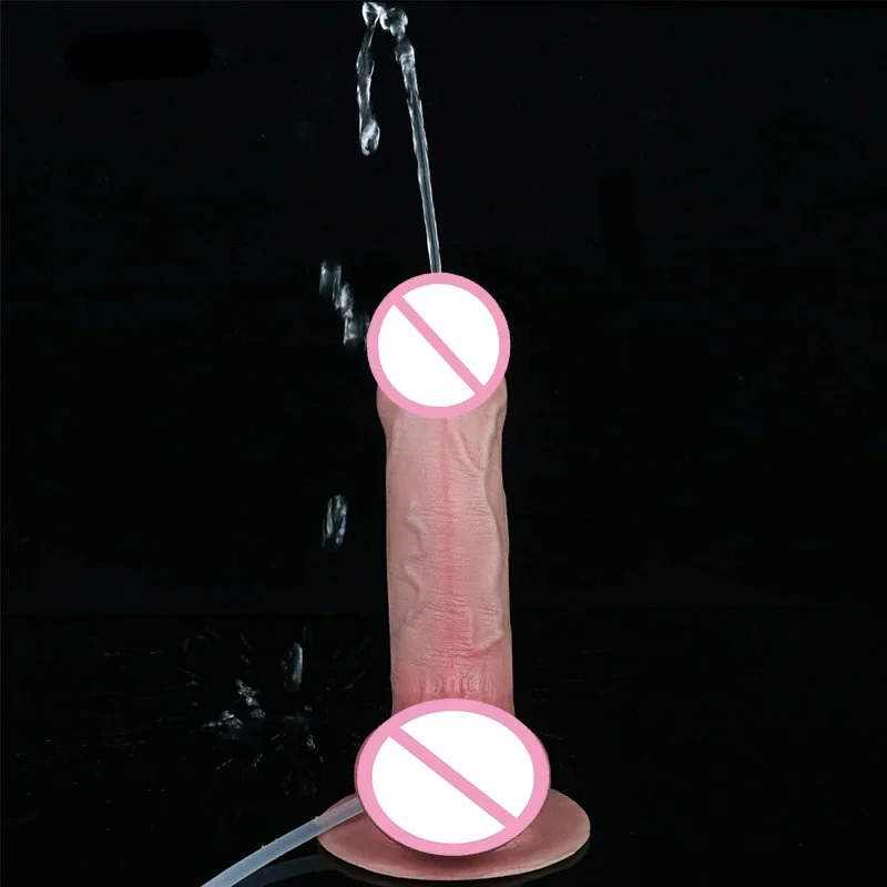 Realistic Squirting Penis Sex Toy Silicone Ejaculating Dildo With Sucker Skin Feeling Adult Sex Product for Men Women