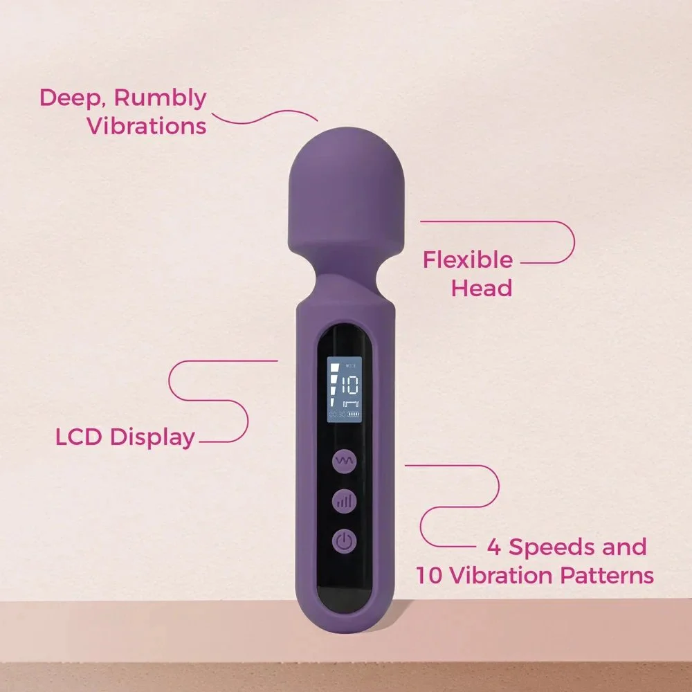 Couple Adult Sex Toy Wand Vibrator Kits Clit G Spot Glans Clitoral Stimulator Vibrating Dildo Massager Vibrator with LCD Display