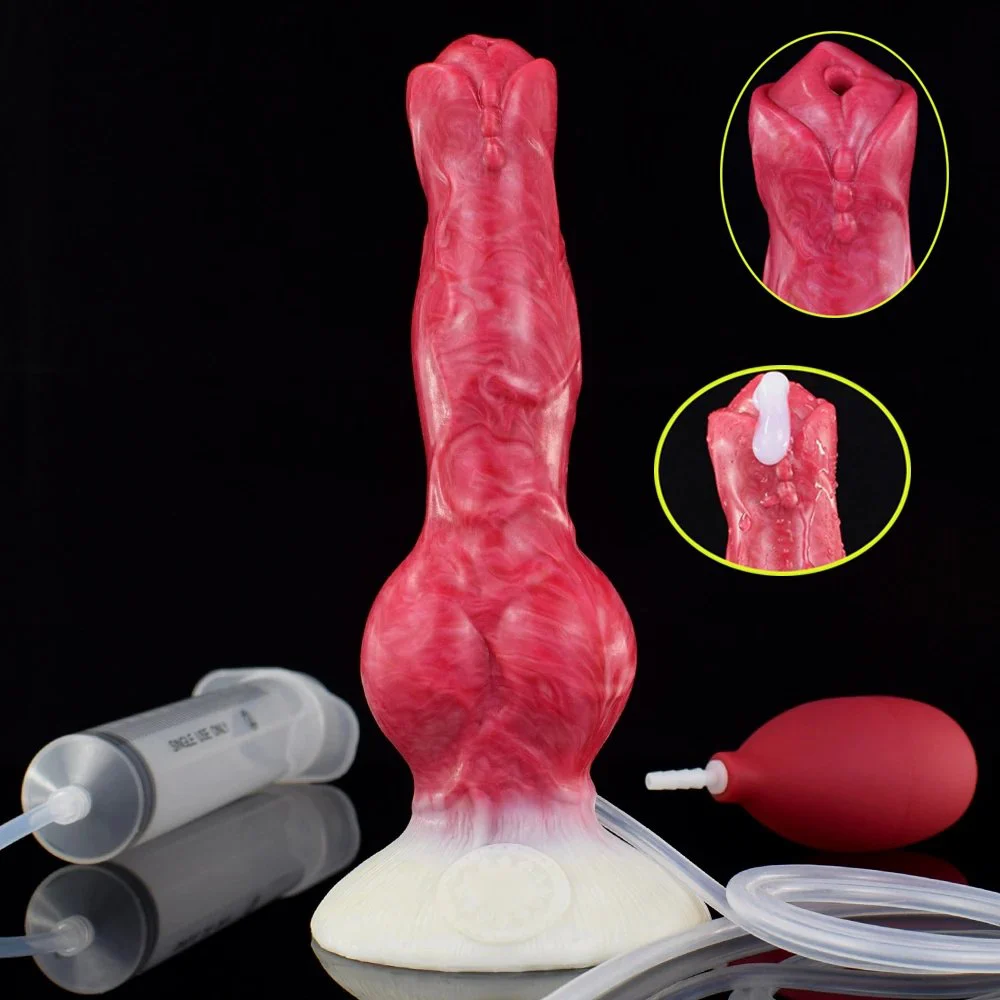 Realistic Wolf Dog Knot Ejaculation Dildo Soft Silicone Flexible Cock Penis Sex Toys for Women Realistic SquirtingDildo