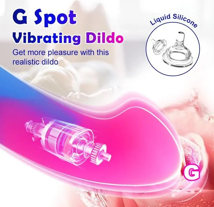 Curved Shaft and Balless G Spot Liquid Silicone Dildo Vibrator Anal Sex Toys Vibrating Fantasy Lifelike Dildo for Women Men