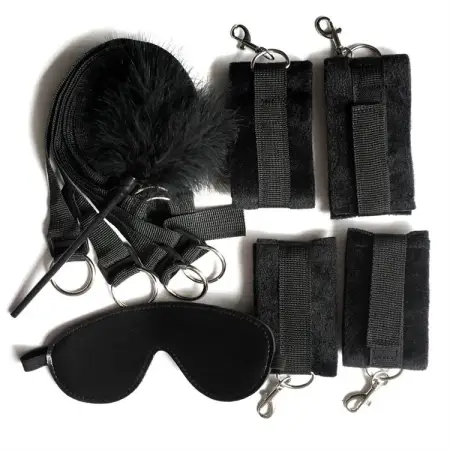 New Kit Adult Sex Toy Feather Tickler Eye Mask Bed Bondage Restraints Straps Set