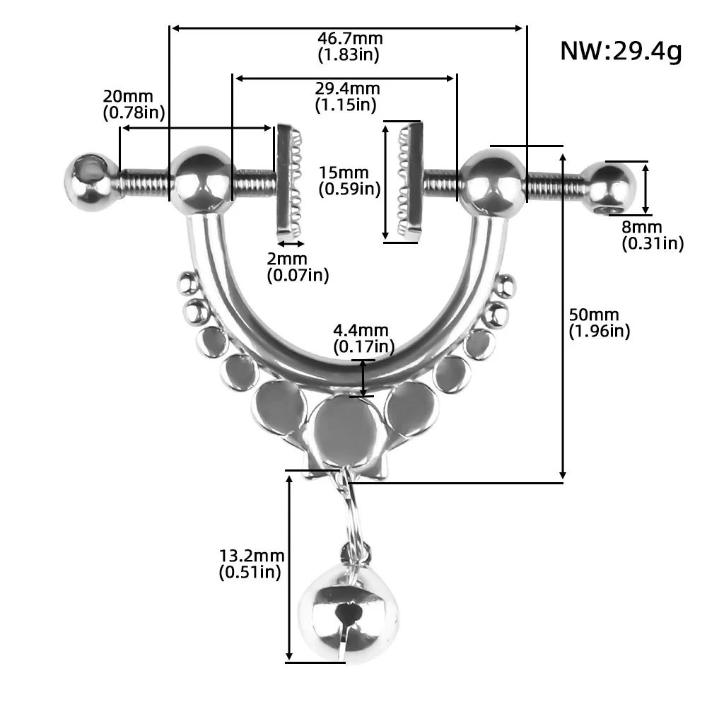 Body Chain Necklace Adjustable Stainless Steel Body Clamps with Chain Non Piercing Clip on Body Jewelry Gift