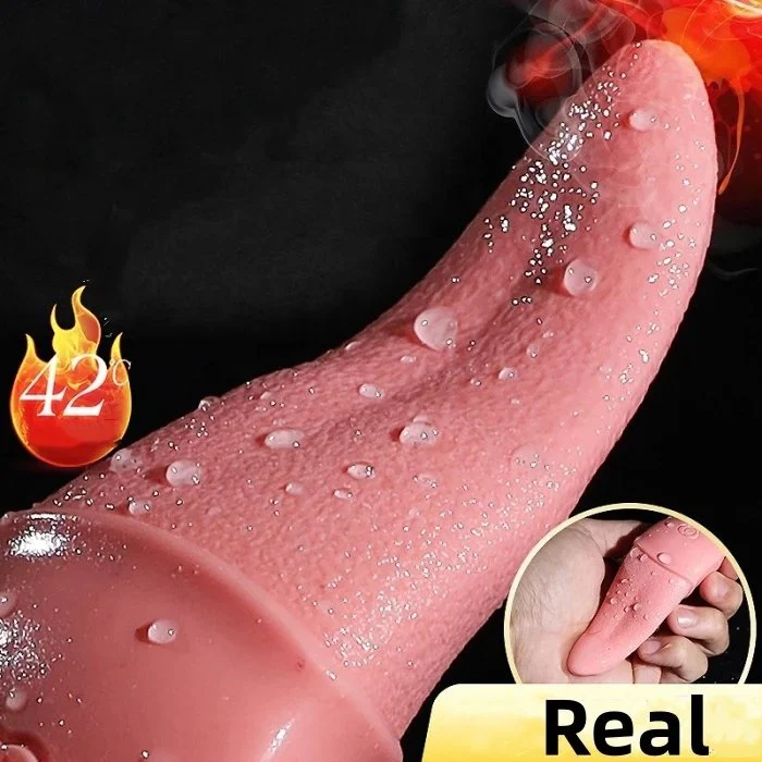 USB Rechargeable 10 Frequency Dildo Vibrator Realistic Tongue Design for Adult Women's Licking Sex Toys