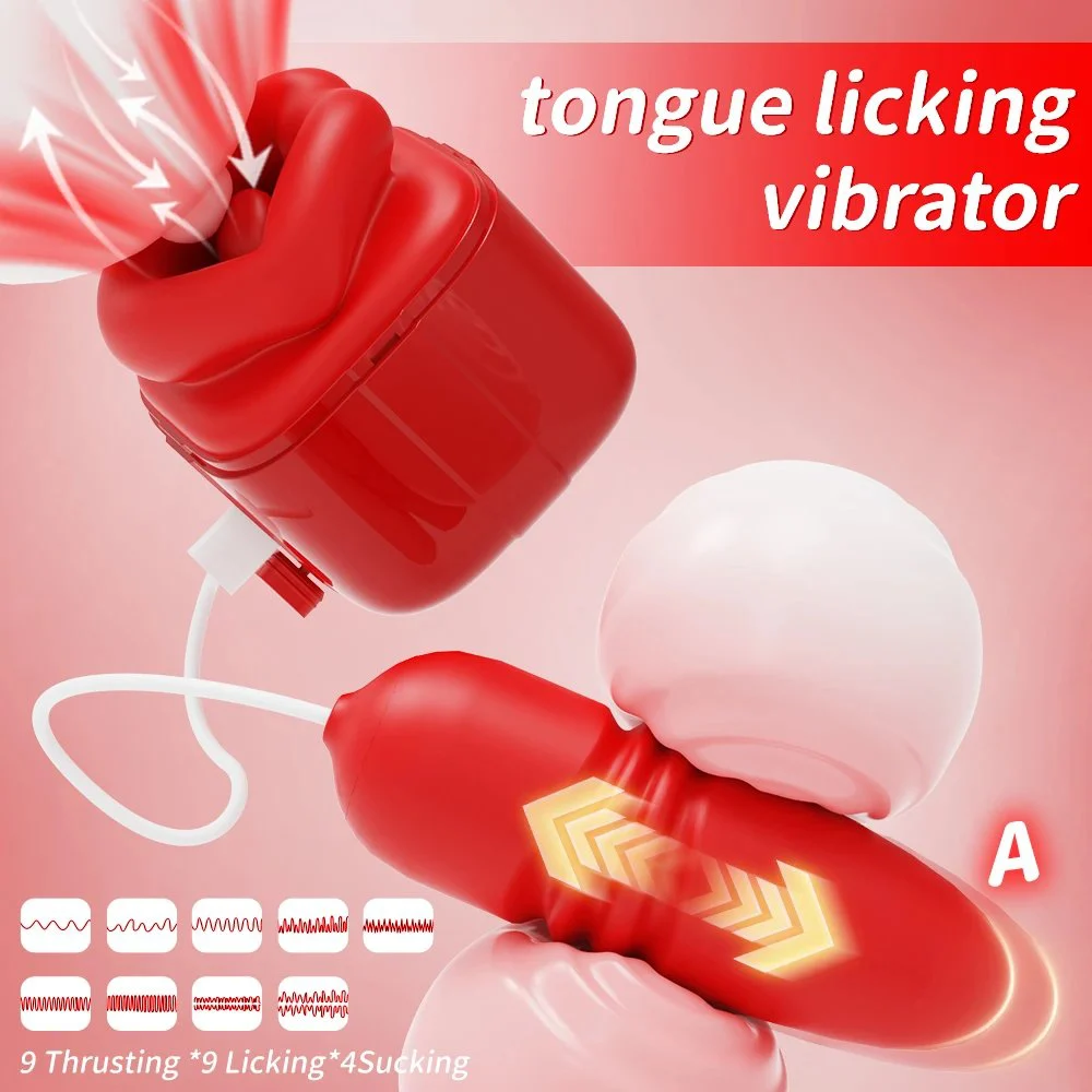 3 in 1 Big Mouth Tongue Licking Vibrator Clitoral Stimulation Sex Toy Box for Women Medical Silicone Waterproof