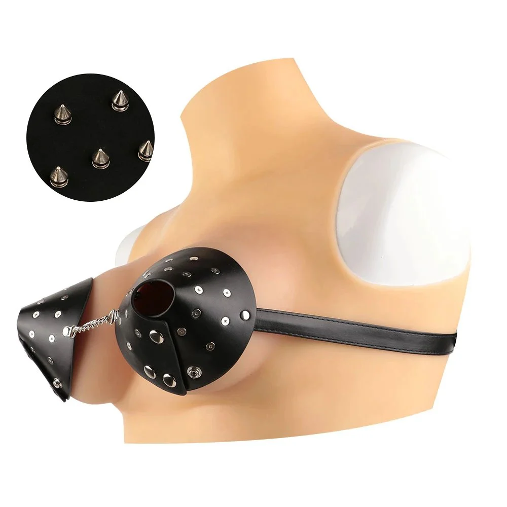 Bondage Leather Nipple Cover Binding Corset for Women's Bdsm Game Props Rivet Designs