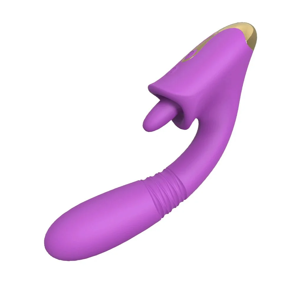 3 in 1 G-Spot Thrusting Vibrator Machine Silicon Clitoral Licking Tongue Vibrators Sex Toys for Women