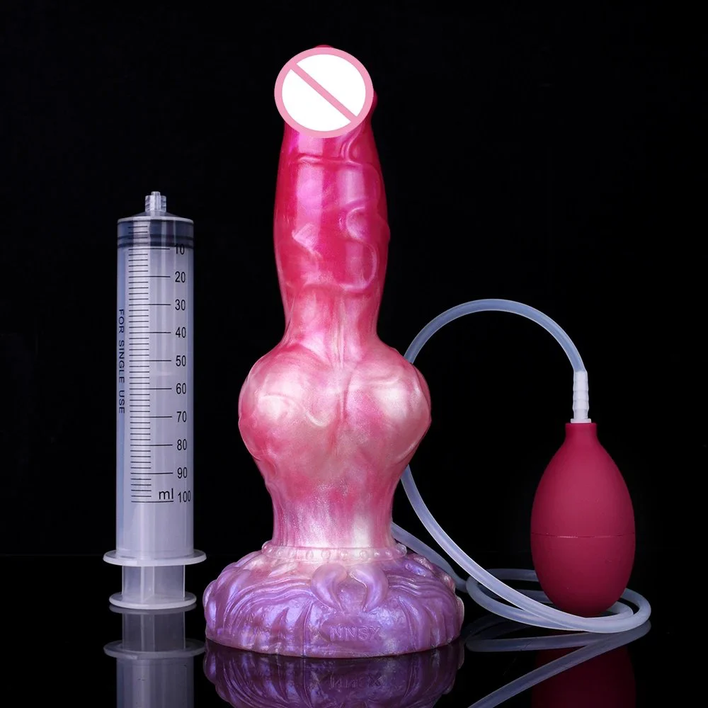 Fantasy Animal Cock Dildo Squirting Ejaculting Masturbator Penis Soft Dildo Anal Plug Toy Sex Toy for Women