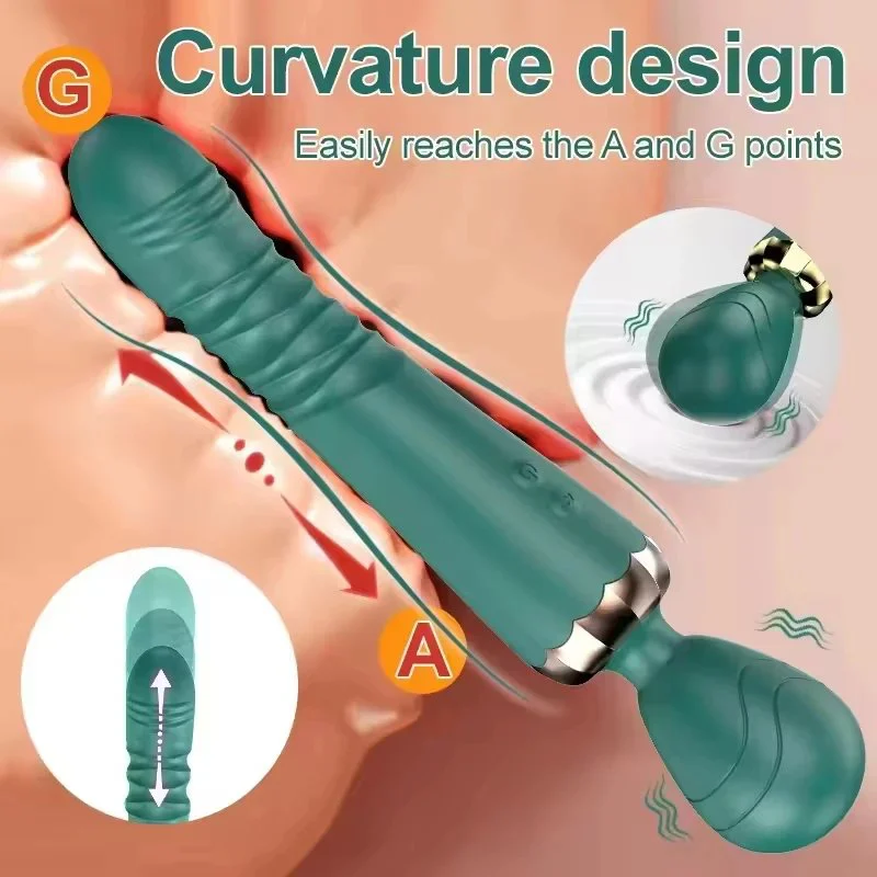 12 Frequency Food Grade Silicone Massager Stretch Toys for Adults Vibrator Wand for Woman