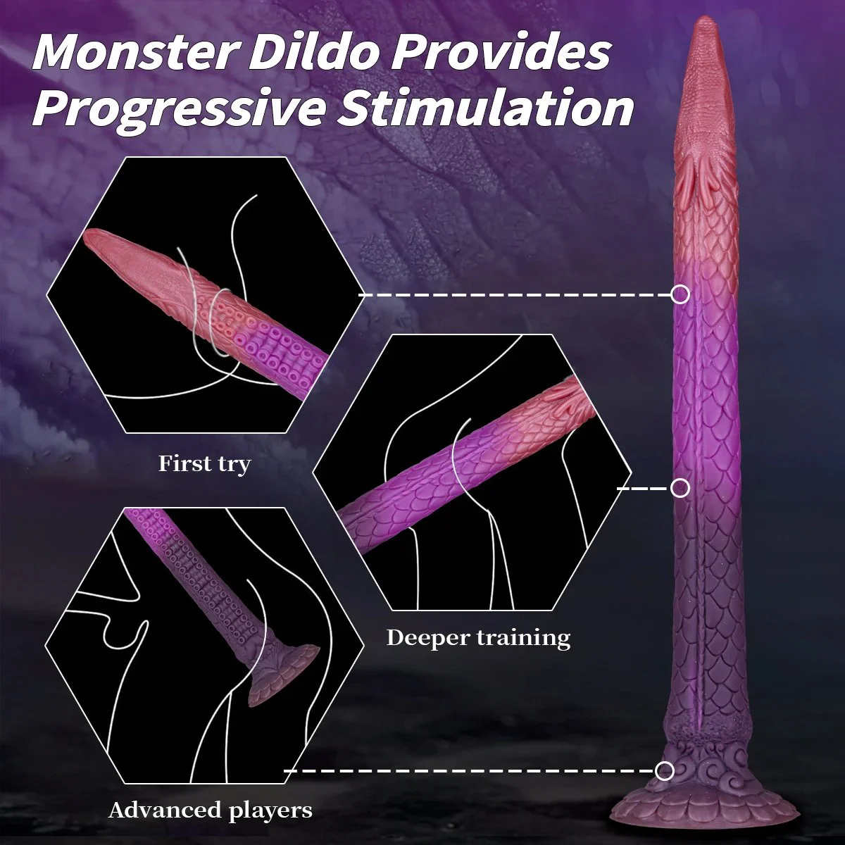 Fantasy Alien Monster Ring Suction Cup Dildo Silicone Waterproof Sex Toy Soft Fetish for Gay Men Anal Insertion Adult